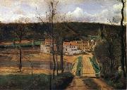 Corot Camille The houses of cabassud oil